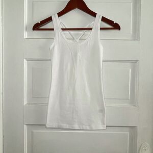 Frenchi Simple White Shirt w/ Criss-Cross Back